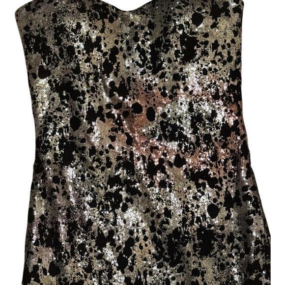 JOVANI Strapless Sequins Velvet Dress Silver Black Pink Size 2 Mini Formal Party - Picture 4 of 6